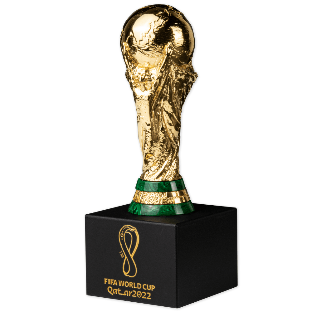OFFICIAL FIFA WORLD CUP TROPHY™ REPLICA 1 Oz Pure Silver Ag999, Gold-Plated - PARTHAVA COIN