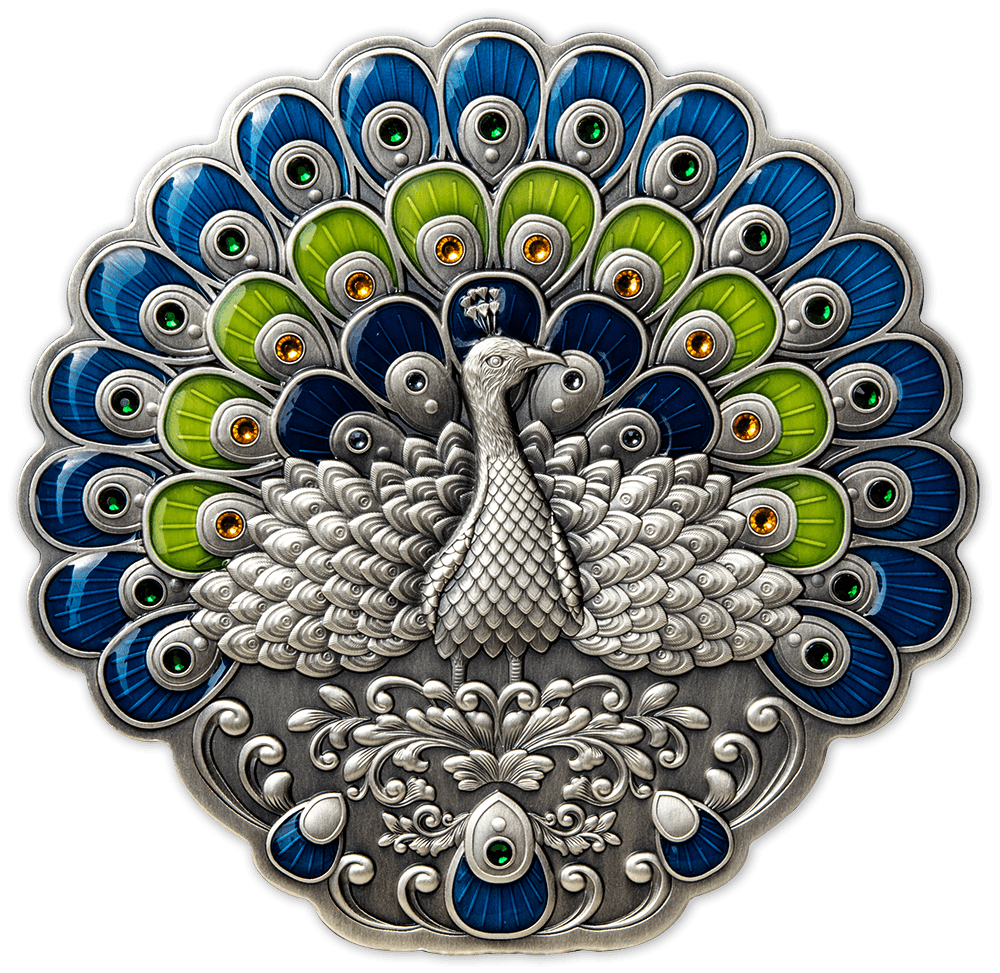 PEACOCK 500g Silver Coin $5 Nauru 2022 - PARTHAVA COIN