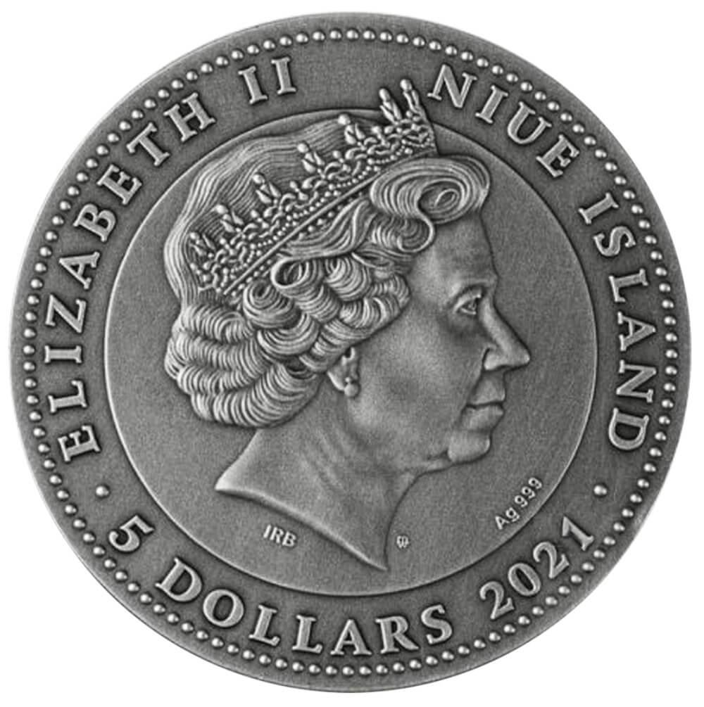 RUBY SCARABAEUS 2 Oz Silver Coin 5$ Niue 2021 - PARTHAVA COIN