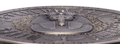 TUTANKHAMUN’S TOMB 1922 Archeology Symbolism Antiqued 3 Oz Silver Coin 20$ Cook Islands 2022 - PARTHAVA COIN