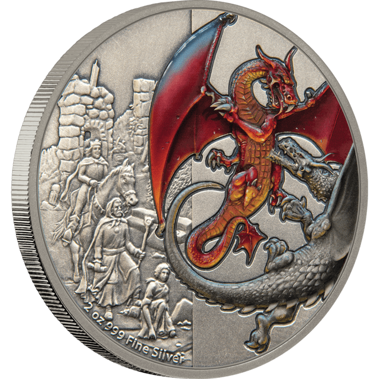 Dragons - The Red Dragon 2oz Silver Coin- NZ Mint 2019 - PARTHAVA COIN