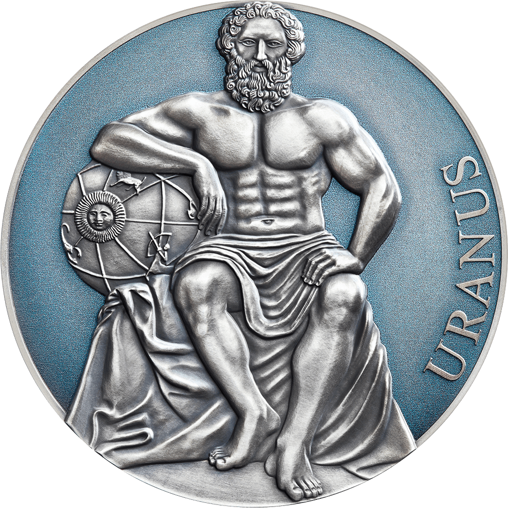 URANUS Planets and Gods 3 Oz Silver Coin 3000 Francs Cameroon 2020 - PARTHAVA COIN