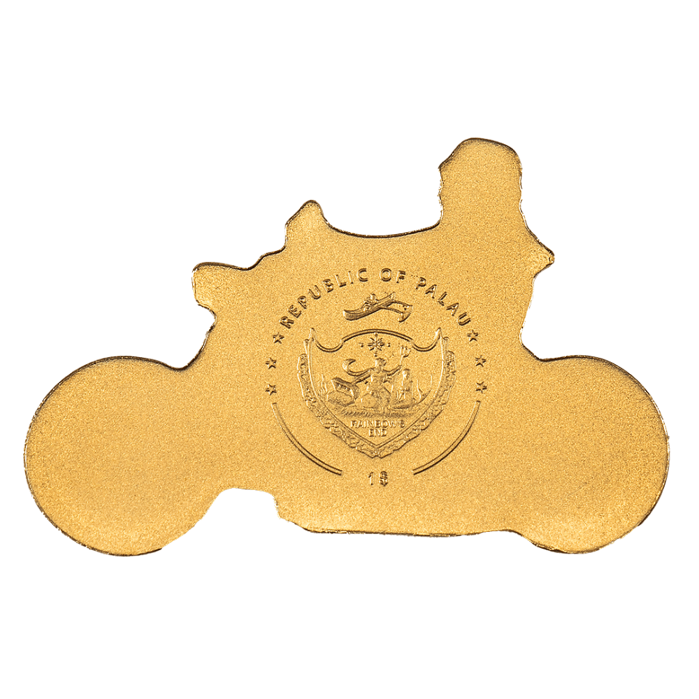BIKER Special Shape Gold Coin $1 Palau - PARTHAVA COIN