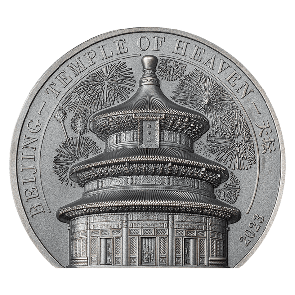 月日　sev 2種 TEMPLE OF HEAVEN Beijing 2 Oz Silver Coin $10 Cook Islands