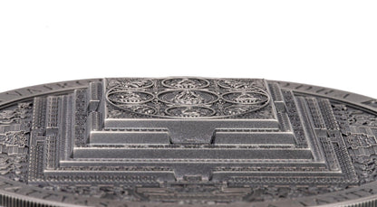 VAIROCHANA BUDDHA MANDALA Archeology Symbolism Antiqued 3 Oz Silver Coin 2000 Togrog Mongolia 2022 - PARTHAVA COIN