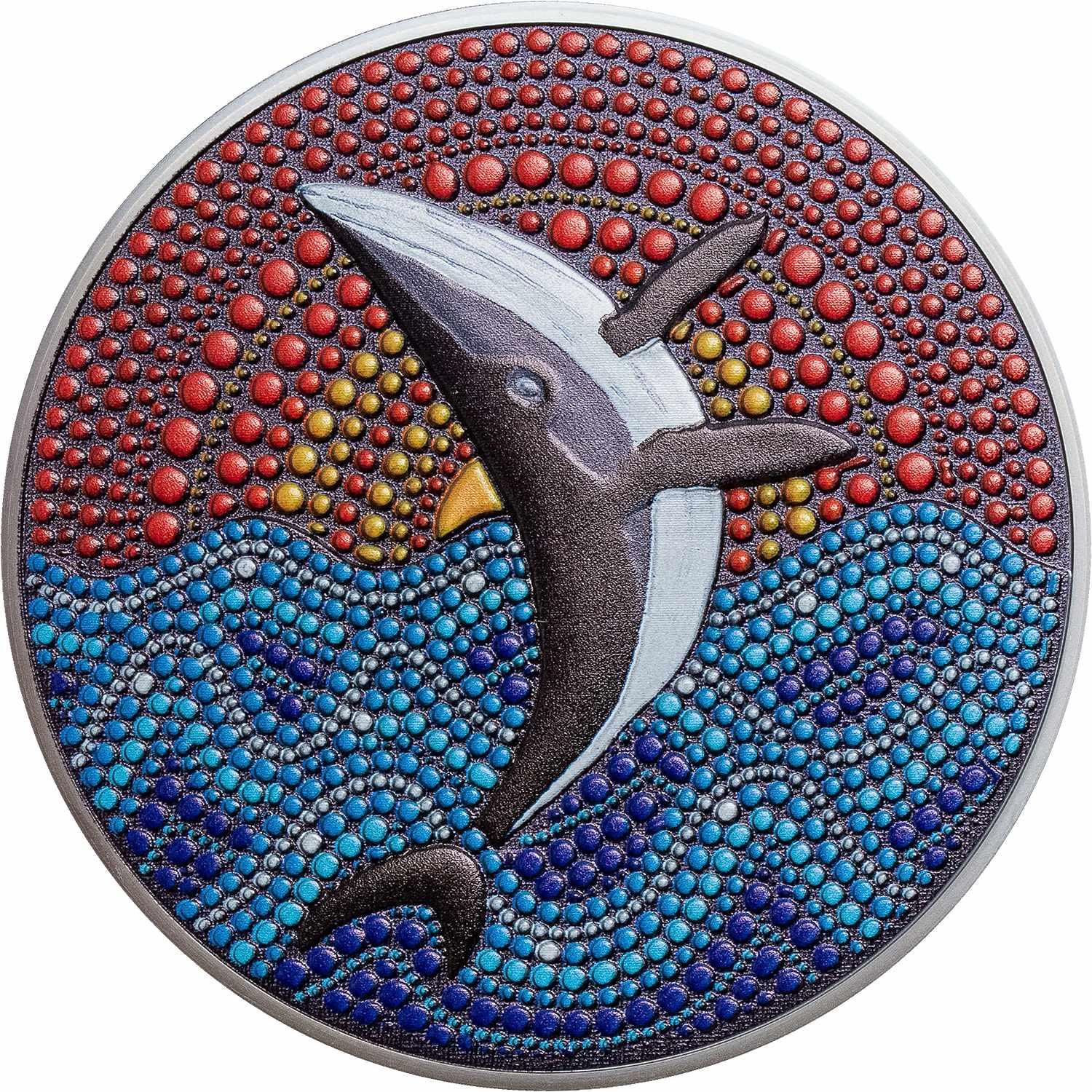 WHALE Dot Art 3 Oz Silver Coin 20$ Palau 2021 - PARTHAVA COIN