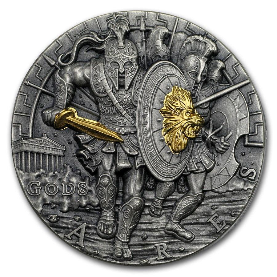 ARES God of War Gods 2 Oz Silver Coin 2$ Niue 2017 - PARTHAVA COIN