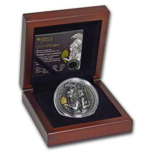 ATHENA AND MINERVA Strong and Beautiful Goddesses 2 Oz Silver Coin 5$ Niue 2019 - PARTHAVA COIN