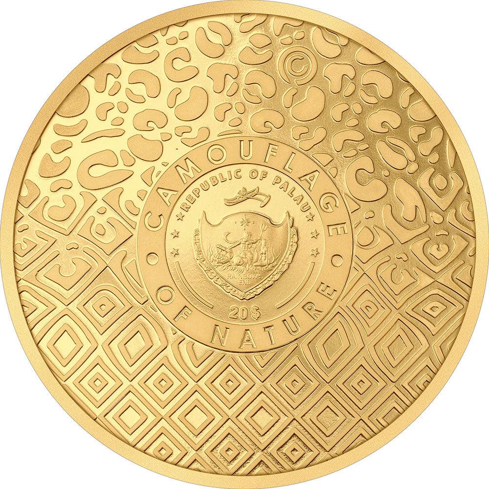 ZEBRA Camouflage of Nature Gilded 5 Oz Silver Coin $20 Palau 2023 - PARTHAVA COIN